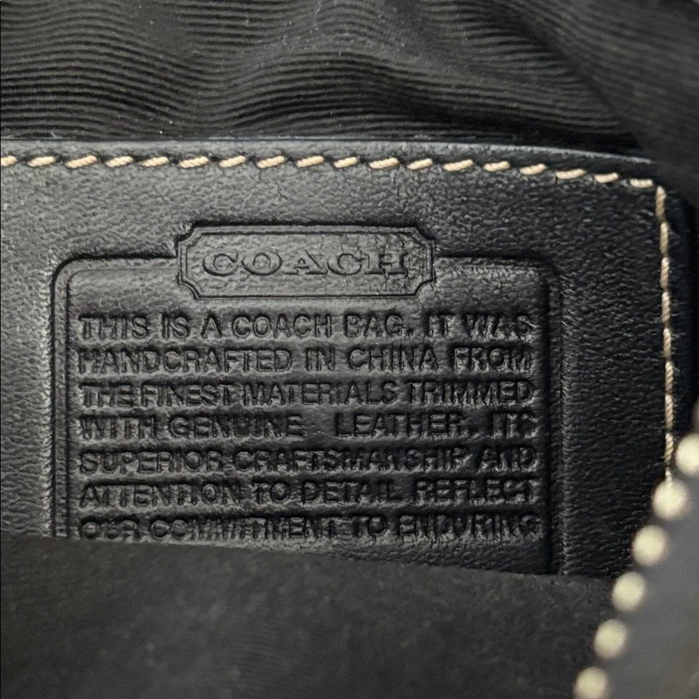 COACH vintage crossbody bag, jacquard black, adjustable strap, zipper top. - Picture 7 of 9